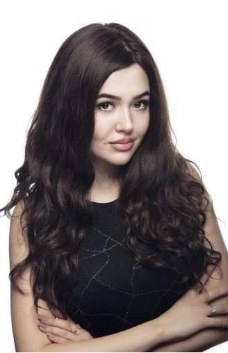 Натуральна  довга коричнева перука Dark 16