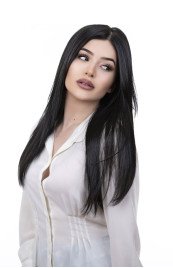 Натуральна чорна довга перука Dark 222